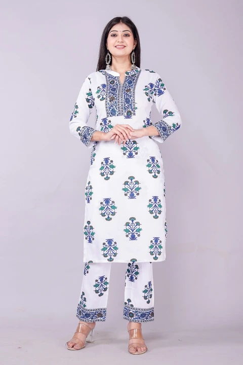 Whit 3 pc printed suit uploaded by Kuhu creation on 5/9/2023