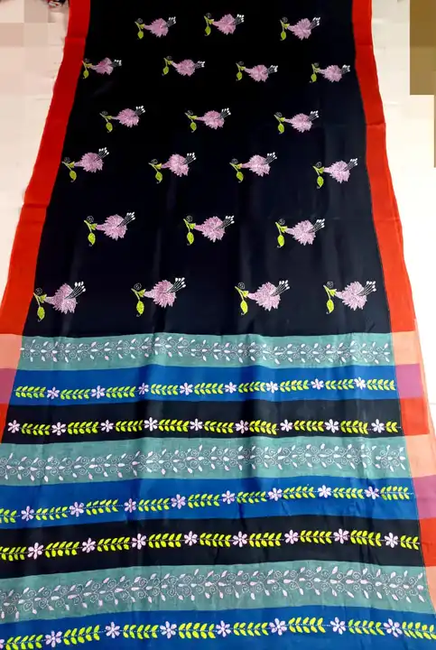 Kantha Work Cotton Saree uploaded by Rangoli Kantha Stitch Works on 5/9/2023