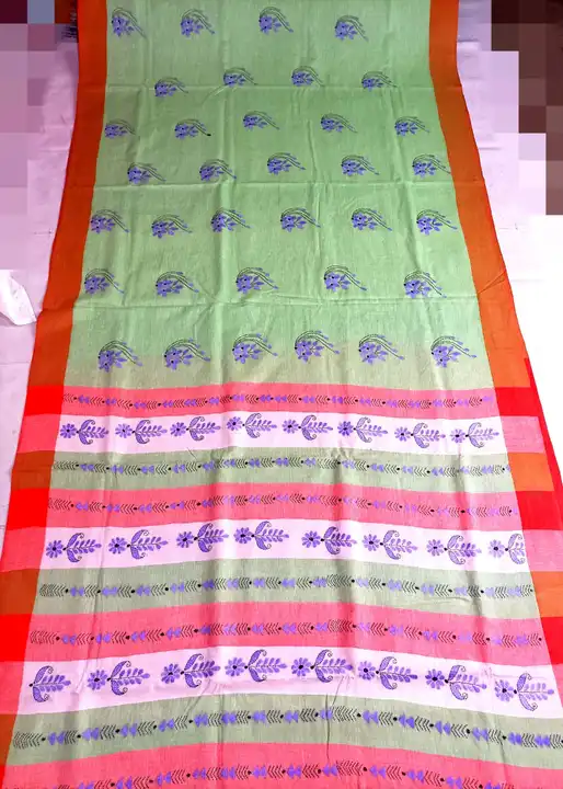 Kantha Work Cotton Saree uploaded by Rangoli Kantha Stitch Works on 5/28/2024