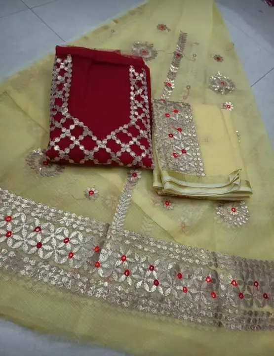 Kota doria gotta Pati lehnga uploaded by Ansari Handloom on 5/9/2023