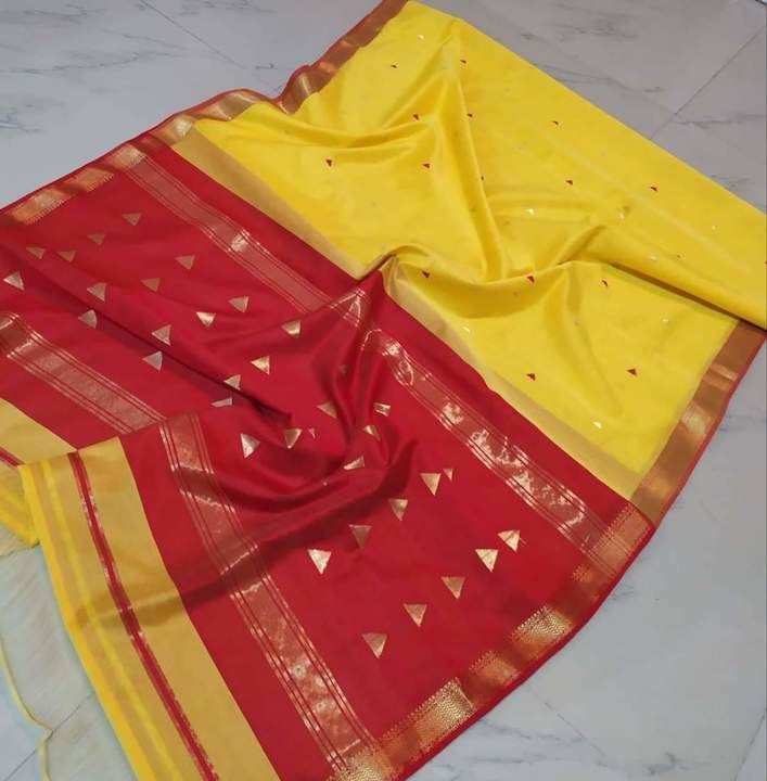Post image Maheshwari hendloom Saree material silk by cotton