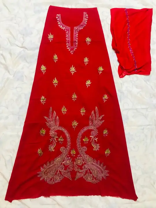 Kashmiri Sozni Work Three Piece Suit uploaded by Paradise Farm Inn on 5/9/2023