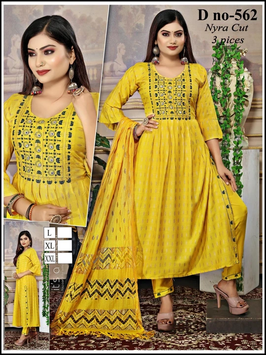Nyra cut kurti with pant with dupatta  uploaded by S.NARESH KUMAR  on 5/9/2023