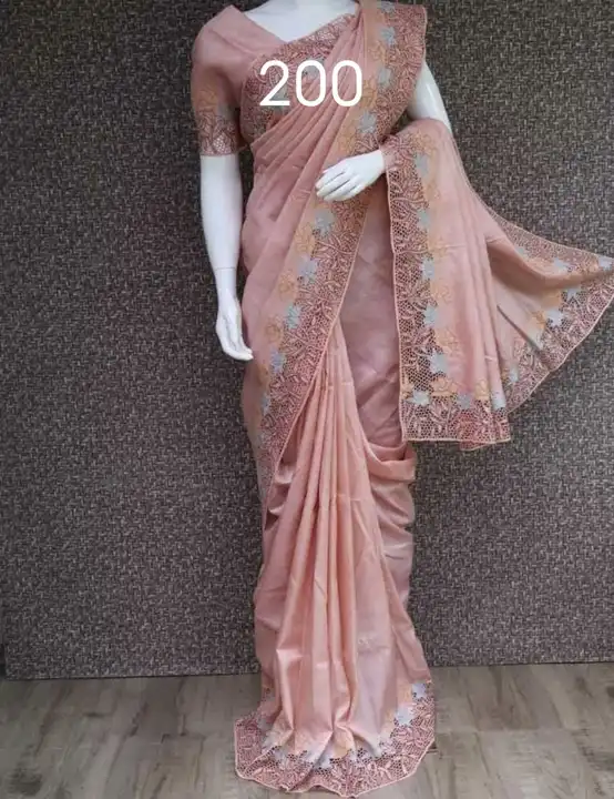 Handloom pure tussar by tussar cutwork embroidery silk saree  uploaded by Vina Handloom on 5/9/2023