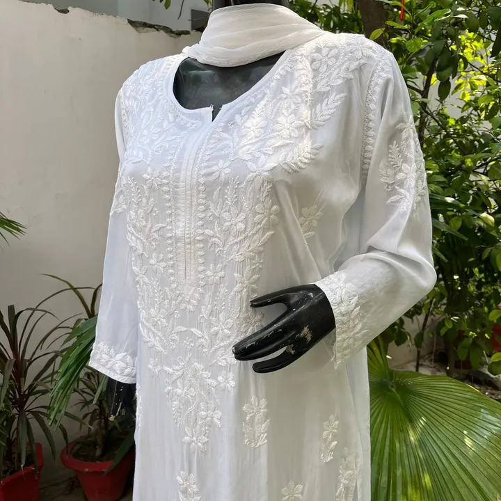 Dyeable heavy daman white modal(NCA(8/5) uploaded by Sayyeda collection on 5/9/2023