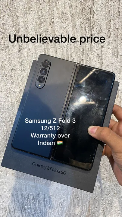 Samsung fold 3 black 512gb FULLKIT withbill indian uploaded by Anas trading co on 5/9/2023