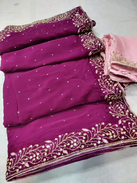 😍😍

🥰🥰Original product🥰🥰


👉👉 *Pure chinon fabric with beautiful daing with kadhana hand  wo uploaded by Gotapatti manufacturer on 5/9/2023