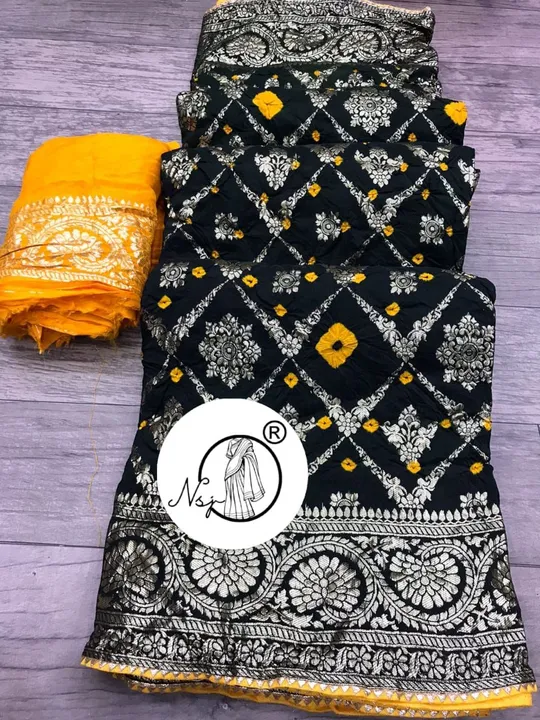 Presents  unique badhni Saree*  

beautiful  colour combination saree for all ladies 

💖💖new Launc uploaded by Gotapatti manufacturer on 5/9/2023