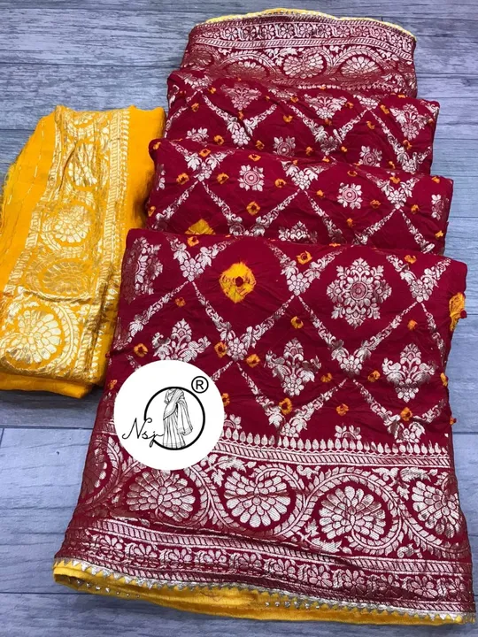 Presents  unique badhni Saree*  

beautiful  colour combination saree for all ladies 

💖💖new Launc uploaded by Gotapatti manufacturer on 5/9/2023