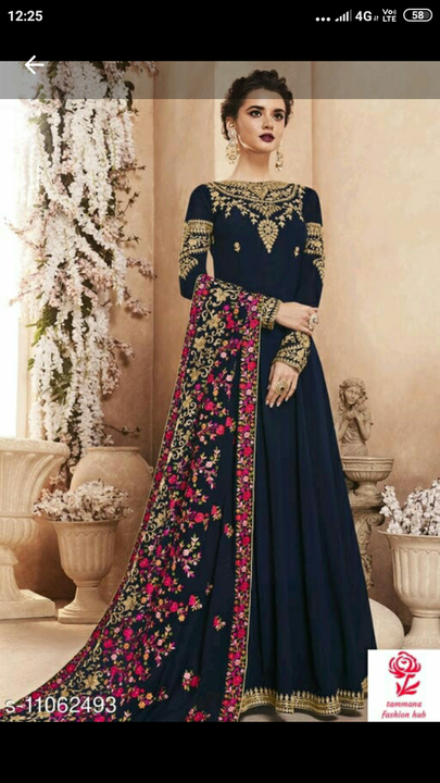 Navy blue anarkali gown  uploaded by business on 3/9/2021