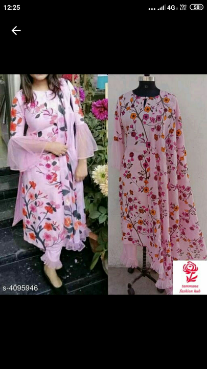 Floral long kurta with pants  uploaded by business on 3/9/2021