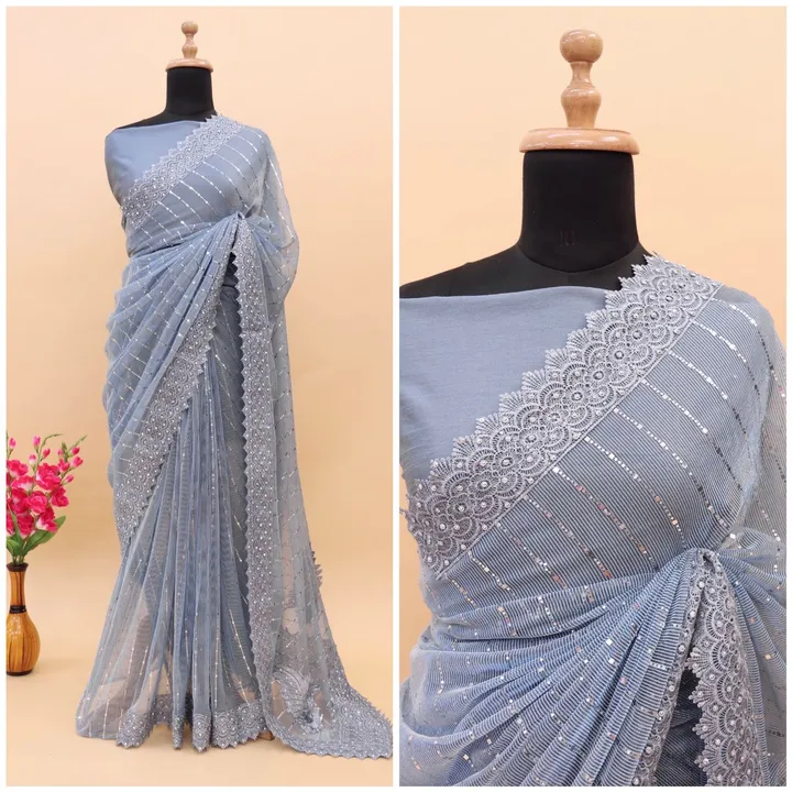 Embroidery work and Daimand Work Saree  uploaded by business on 5/10/2023
