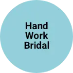 Business logo of Hand work bridal lehengas, suits, dresses