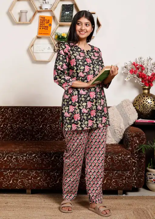 Printed Night Suits  uploaded by Cotton Mulmul Store on 5/10/2023