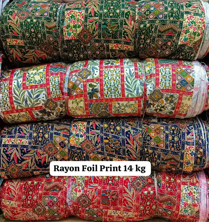 Rayon foil print  uploaded by MATAJI TEXTILES on 5/10/2023