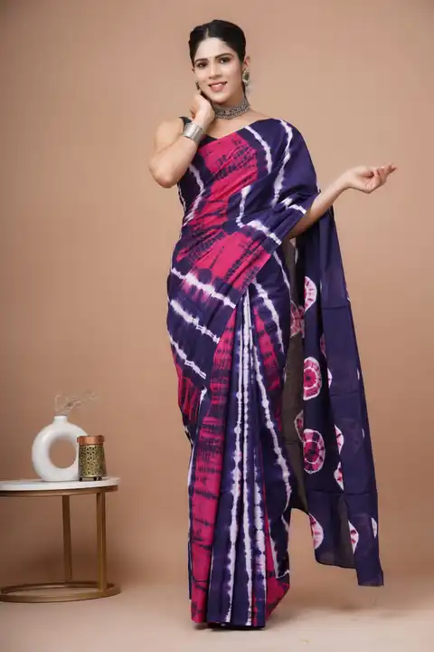 Sarees with blouse  uploaded by Ashoka bagru print on 5/10/2023