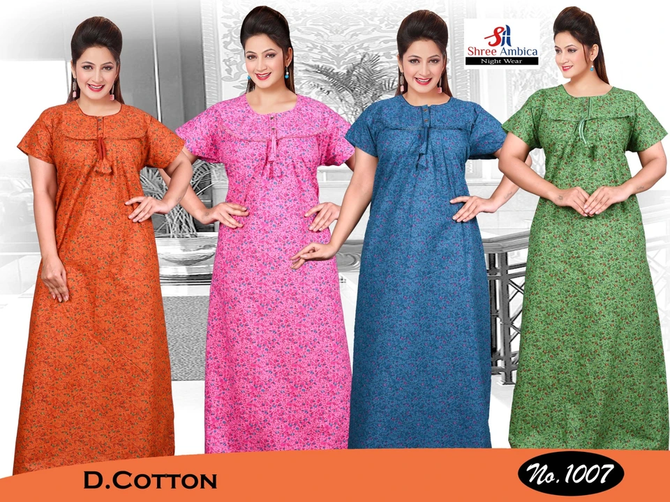 D. Cotton nighty gown uploaded by Shree ambika garment on 5/10/2023