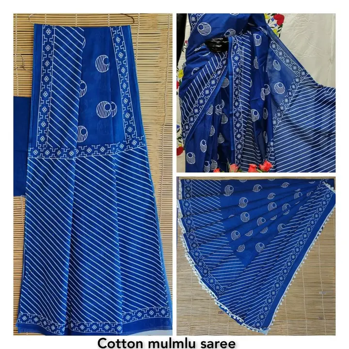 Pure cottan mulmul sarees  uploaded by Handloom print on 5/10/2023