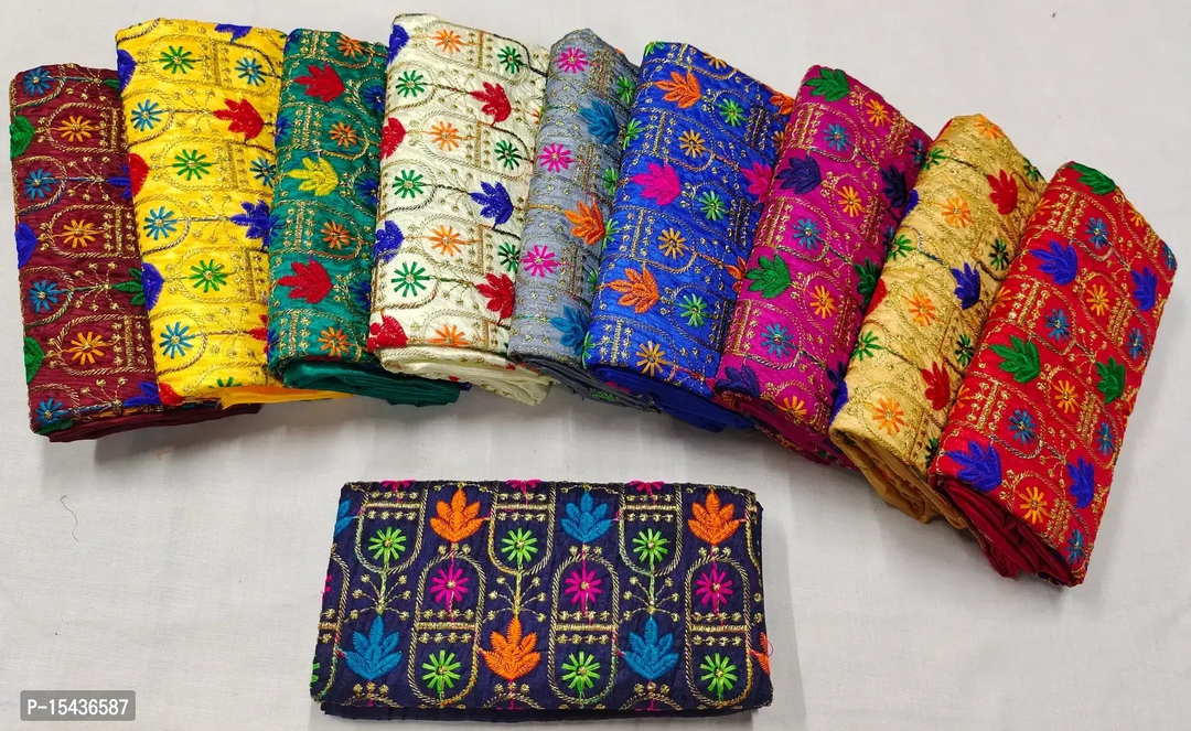 Jari Embroidery Work Blouse Bits Pack Of 10 uploaded by RUHI TEX FAB on 5/10/2023