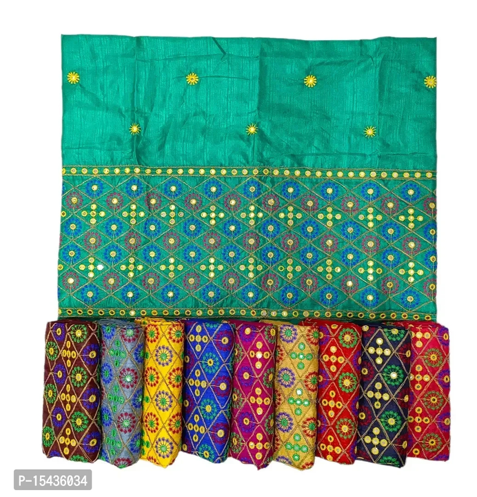 Embroidery Mirror Work Blouse Bits Pack Of 10 uploaded by RUHI TEX FAB on 5/10/2023