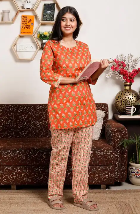 Jaipuri printed cotton Night suit  uploaded by BHAAVI FASHION on 5/10/2023