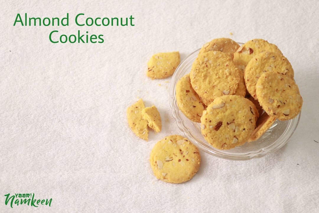 Almond coconut cookies uploaded by Yaari Namkeen on 3/9/2021