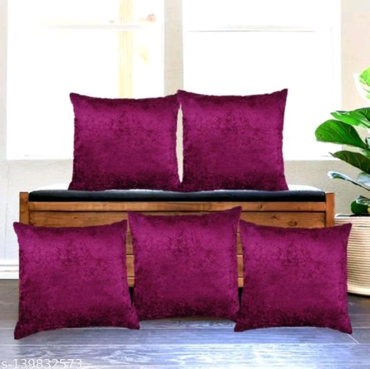 VELVET FABRIC 5 PC SET CUSHION COVER 16X16 INCHES. WITH HIDDEN ZIP uploaded by ONLINE VONLINE on 5/10/2023