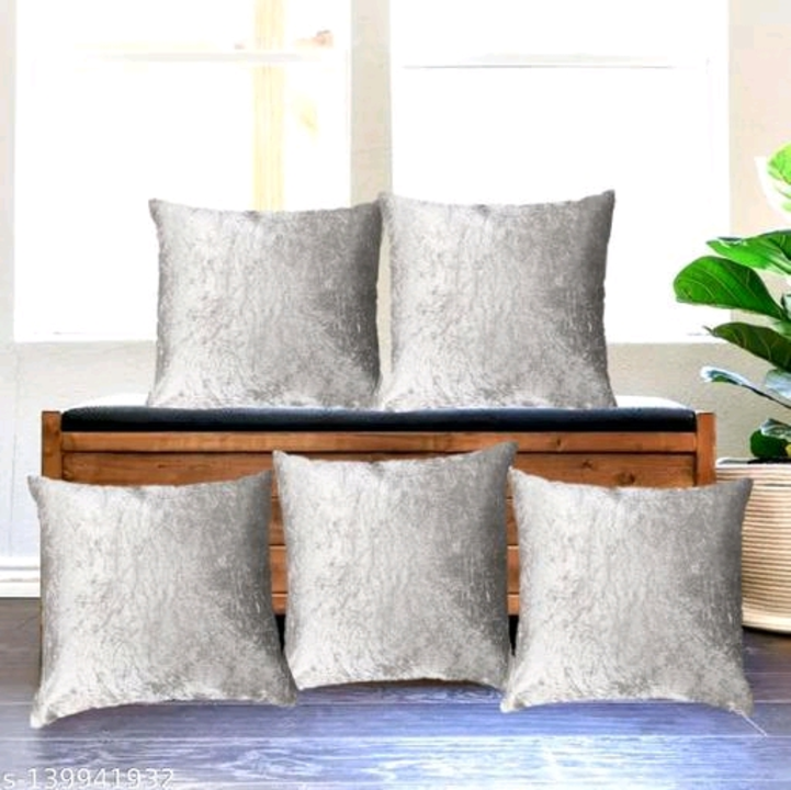 VELVET FABRIC 5 PC SET CUSHION COVER 16X16 INCHES. WITH HIDDEN ZIP uploaded by ONLINE VONLINE on 5/10/2023