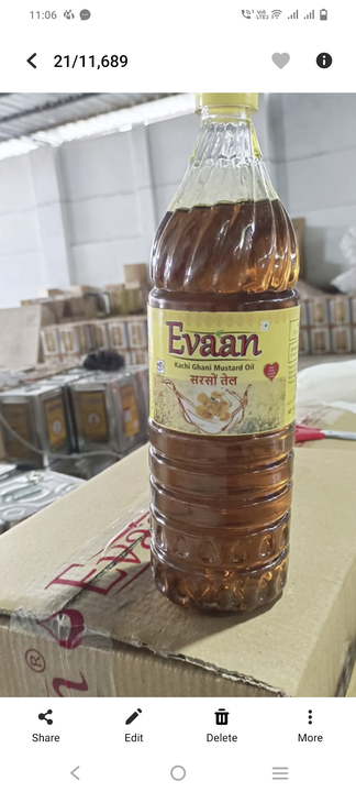 Mustard oil uploaded by Evaan Agrofood Industries Pvt Ltd on 5/10/2023
