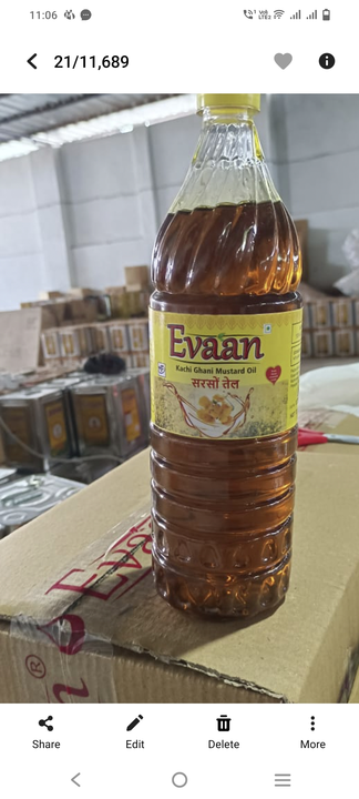 Mustard oil uploaded by Evaan Agrofood Industries Pvt Ltd on 5/10/2023