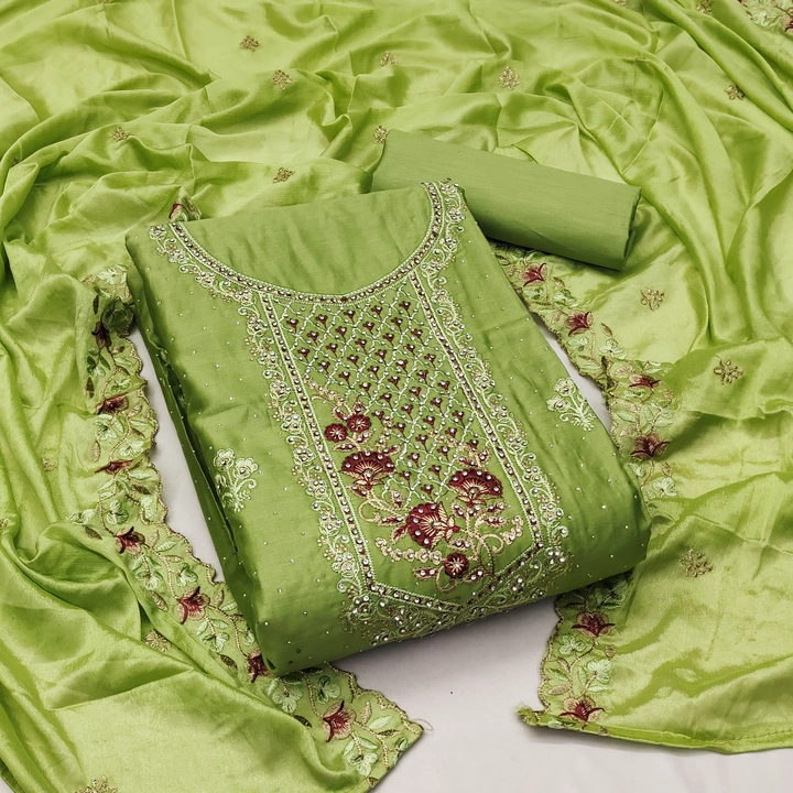 Jam Cotton Dress Material with Hand Embroidered phulkari Dupatta – RKG  SHOPPING