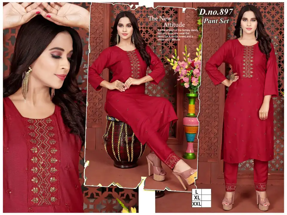 2 pcs pant set pant with kurti set All readymate items high to low medium with cheapest rates mfg by uploaded by Radha Creation , Maira sales for Readymade items on 5/10/2023