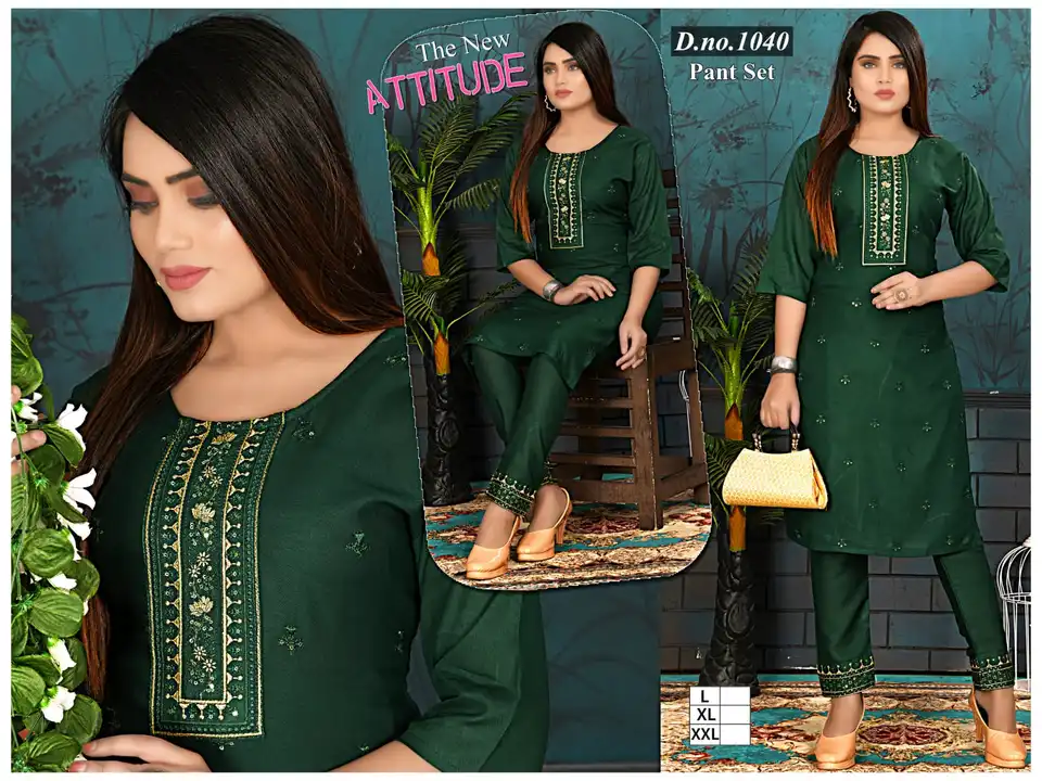2 pcs pant set pant with kurti set All readymate items high to low medium with cheapest rates mfg by uploaded by Radha Creation , Maira sales for Readymade items on 5/10/2023