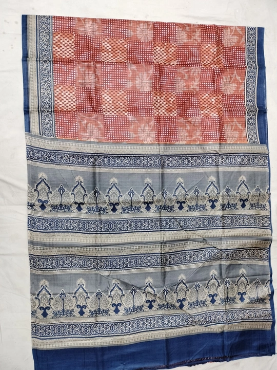 100% Pure silk printed saree  uploaded by Than, saree ,suit & job work screen or block prin on 5/10/2023