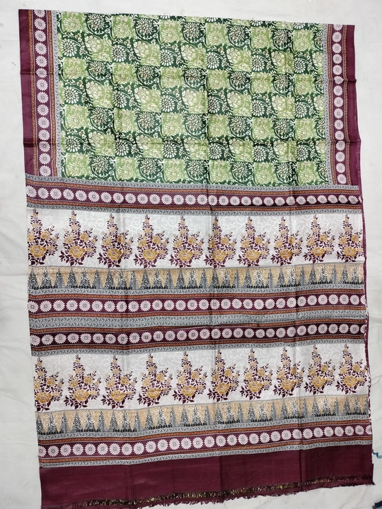 100% Pure silk printed saree  uploaded by Than, saree ,suit & job work screen or block prin on 5/10/2023