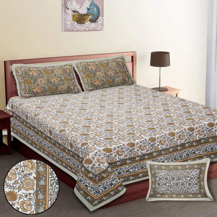 *90 inches by 108 inches*King size bedsheets with 2 pillow covers uploaded by Online Ladies Dresses on 5/11/2023