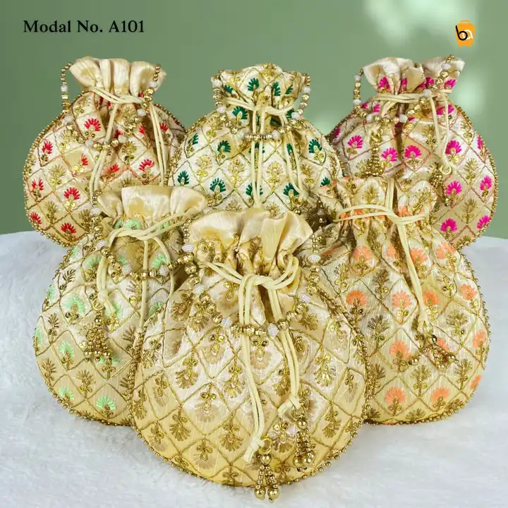 Potli bag with Chakki work design  uploaded by Amazing Bags on 5/11/2023