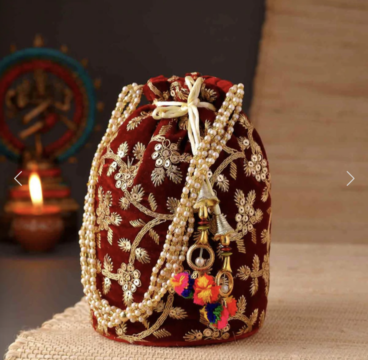 Potli bag with velvet work CCDR0986 uploaded by Amazing Bags on 5/11/2023