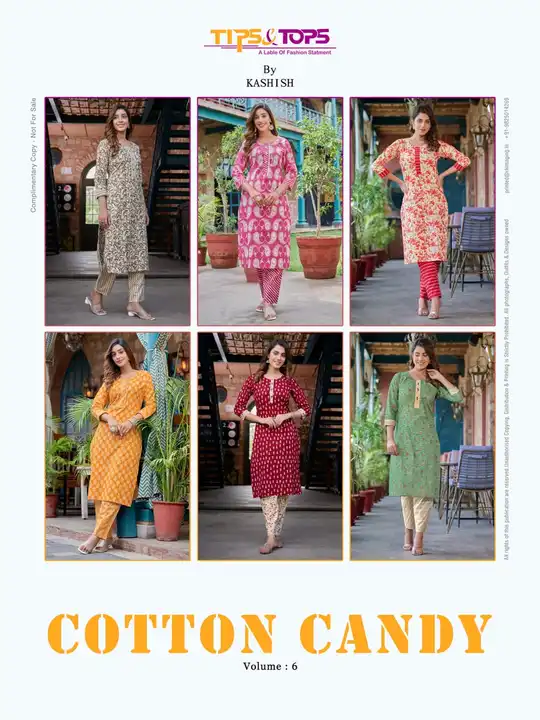 Tips And Tops Cotton Candy Vol-6 Printed Cotton Fancy Kurti With Bottom uploaded by business on 5/11/2023