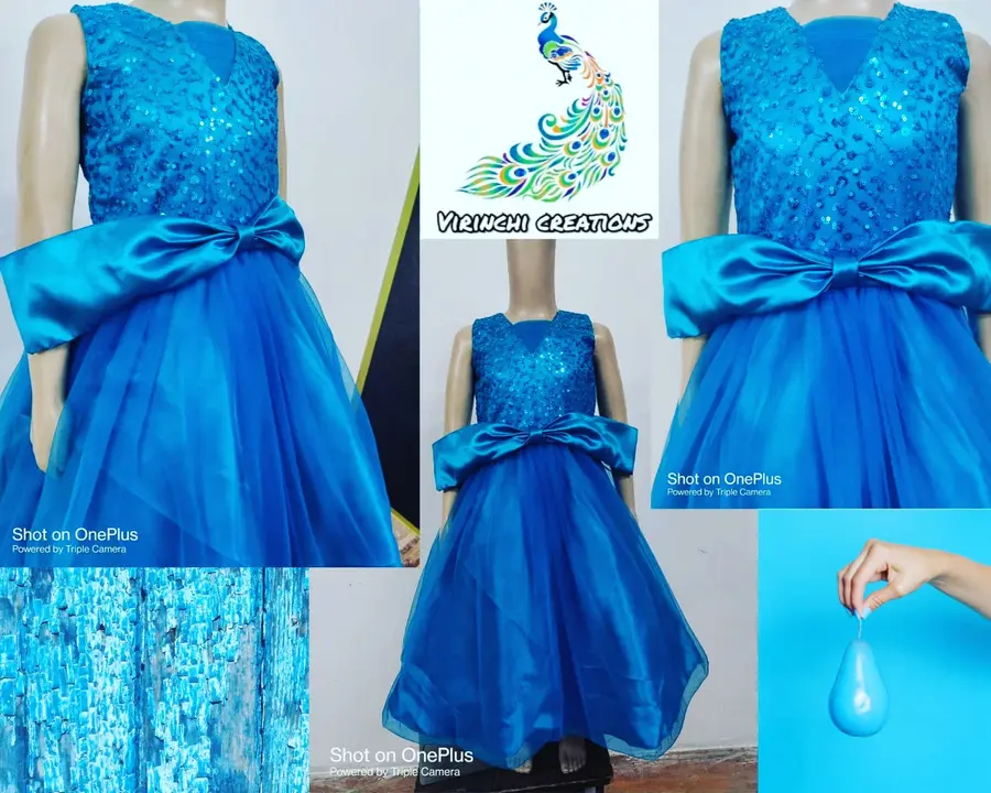 Sequence blue kidswear frock uploaded by Virinchi Creations on 5/11/2023