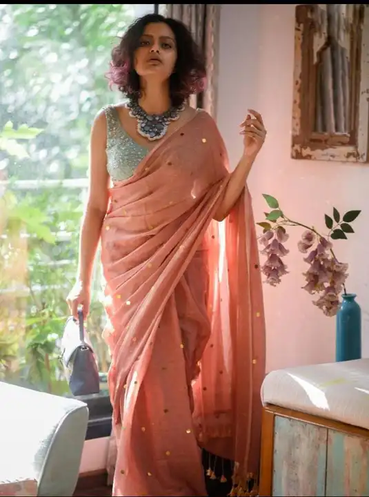 Handloom khadi cotton saree  with blouse pieces  uploaded by Sujata saree cantre on 5/11/2023