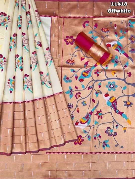 Soft silk paithani style weaving pallu uploaded by Suyukti fab on 5/11/2023