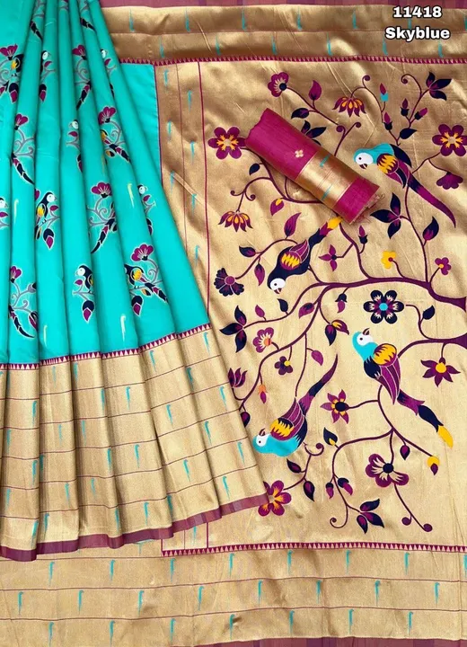 Soft silk paithani style weaving pallu uploaded by Suyukti fab on 5/11/2023