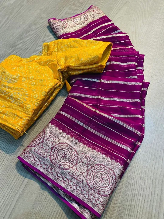 Georgette saree with banarasi silk  uploaded by Suyukti fab on 5/11/2023