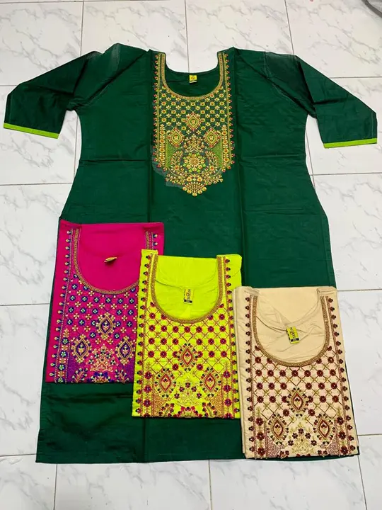 Silk cotton hand work with inner L to 3xl uploaded by Mohith Collections on 5/11/2023