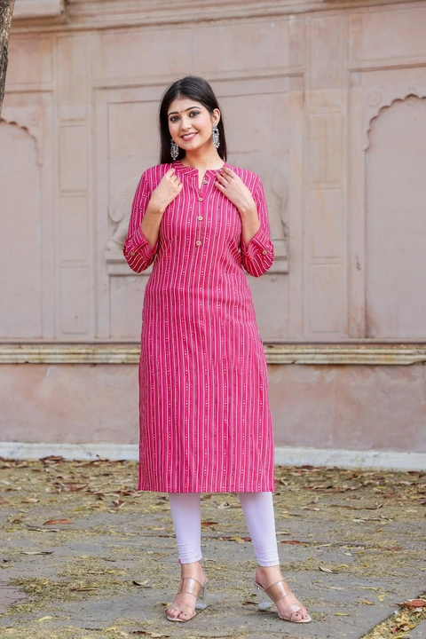 Pink A line kurti  uploaded by A.N. on 5/11/2023