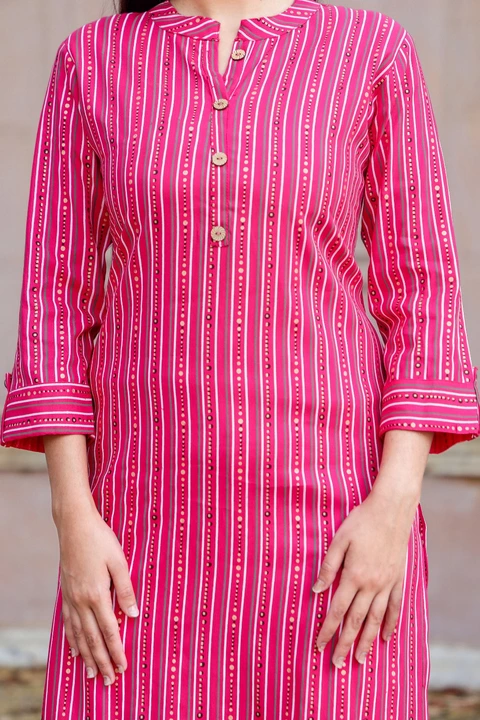 Pink A line kurti  uploaded by A.N. on 5/11/2023