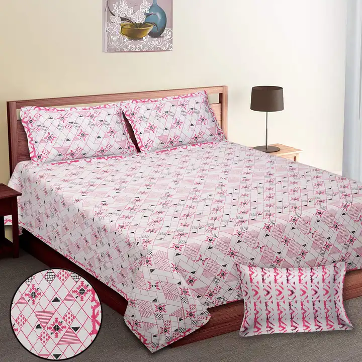 *90 inches by 108 inches*King size bedsheets with 2 pillow covers   _Premium Quality_  100 % Cotton uploaded by Online Ladies Dresses on 5/11/2023