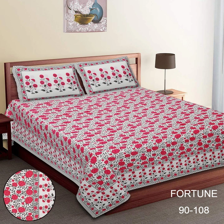 90 inches by 108 inches*King size bedsheets with 2 pillow covers

 _Premium Quality_ 
100 % Cotton A uploaded by Online Ladies Dresses on 5/11/2023