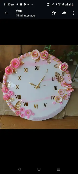 Resin 3D flower wall clock  uploaded by Resin Art on 5/11/2023